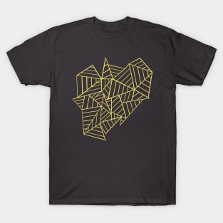 Abstract Lines New Yellow with Grey T-Shirt